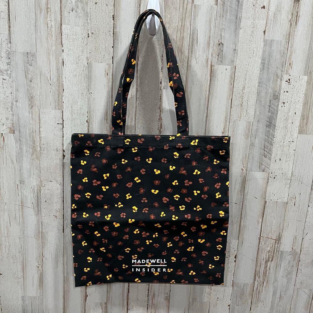 Madewell Black Floral Insider 100% Cotton Tote Reusable Bag